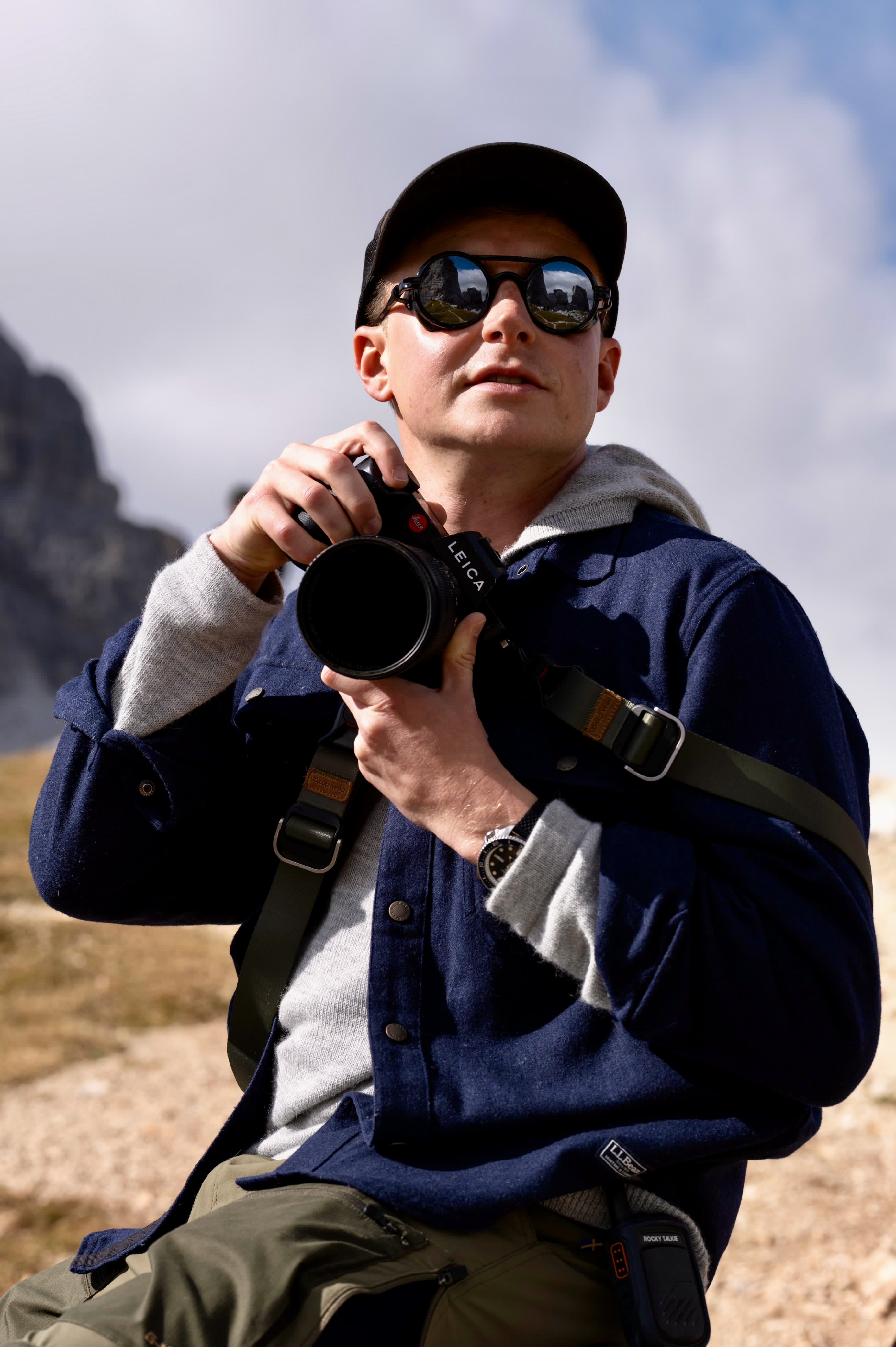 Colin McKinley in the field with his Leica